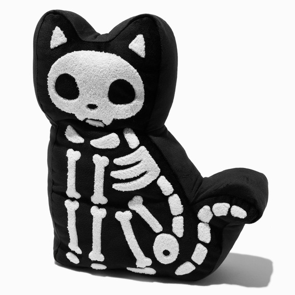 Claire's Other - BNWT Claire’s Halloween Skeleton Cat Kitty Pillow